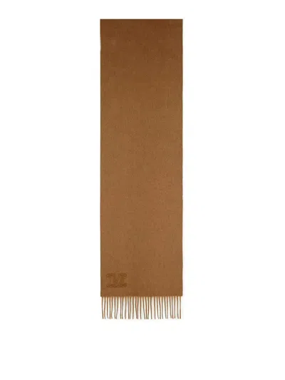 Max Mara Wsdalia Cashmere Stole With Brown  Embroidery