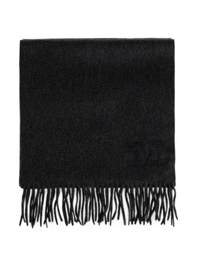 Max Mara Wsdalia Fringed Scarf In Black