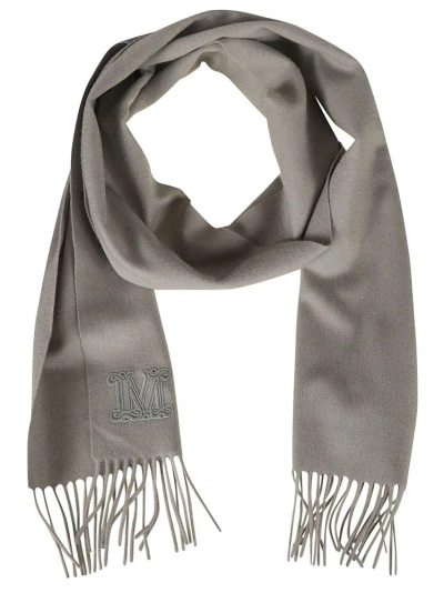 Max Mara Wsdalia Fringed Scarf In Grey