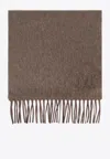 Max Mara Wsdalia Monogram Embroidered Cashmere Scarf In Brown