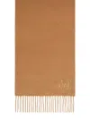 Max Mara Monogram Embroidered Cashmere Stole In Brown