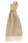 Max Mara Cashmere Stole With Embroidery In Brown