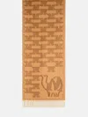 Max Mara 'wsteddyc' Camel Jacquard Cachemire Stole In Brown