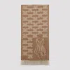 Max Mara Logo Teddy Scarf Fringe Detail In Brown