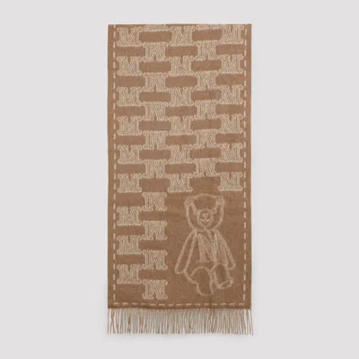 MAX MARA WSTEDDYCAMEL LOGO TEDDY SCARF