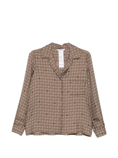 Max Mara X E.marinella Paisley-print Monogram-pattern Shirt In Brown
