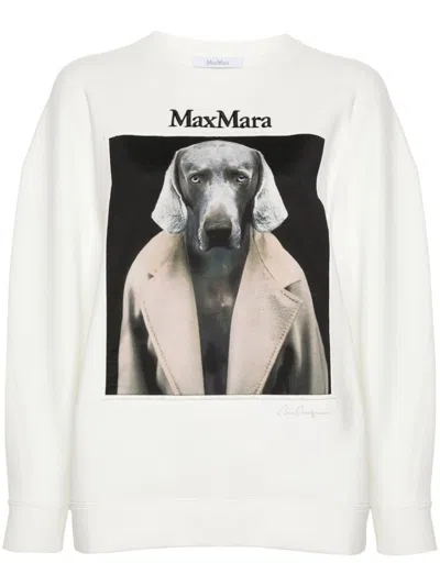Max Mara X William Wegman Bacco Sweater In White