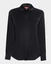 Max Mara Xero Button-down Silk Satin Shirt In Black