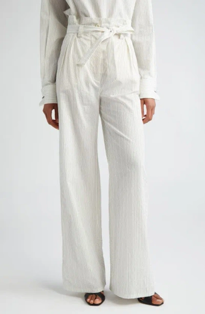 MAX MARA XERO DIRECTIONAL STRIPE COTTON & SILK PANTS