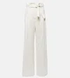 MAX MARA XERO PINSTRIPE COTTON AND SILK PALAZZO PANTS