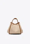 Max Mara Borsa Marine Extra Small In Tessuto Effetto Rafia Handbags Brown In Brown