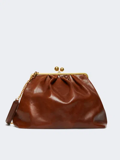 Max Mara Xxl Leather Pasticcino Bag In Tobacco