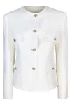 Max Mara Yana Cady Crop Jacket In Bianco