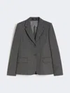 Max Mara Yarn-dyed Jersey Blazer In Gray