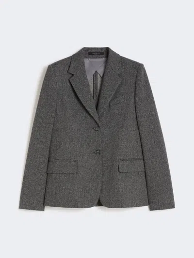 Max Mara Yarn-dyed Jersey Blazer In Gray