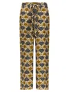 Max Mara Silk Printed Wide-leg Trousers In Yellow