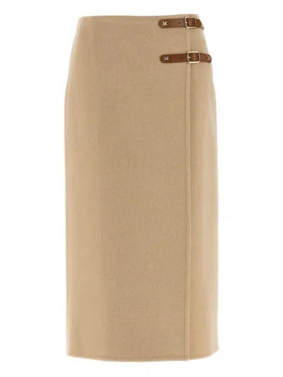 MAX MARA YORK LEATHER STRAP SKIRT