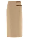 Max Mara Curzio Camel Midi Skirt In Nude
