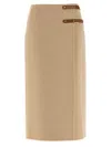 Max Mara Curzio Camel Midi Skirt In Sand