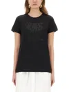Max Mara Embellished Round Neck Top With Graphic Detail In Black
