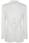Max Mara Yuppy Single-breasted Long-sleeved Blazer In White