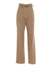Max Mara Zac Camel Long Trousers In Beige