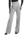 Max Mara Zac Long Wool Trouser In Gray