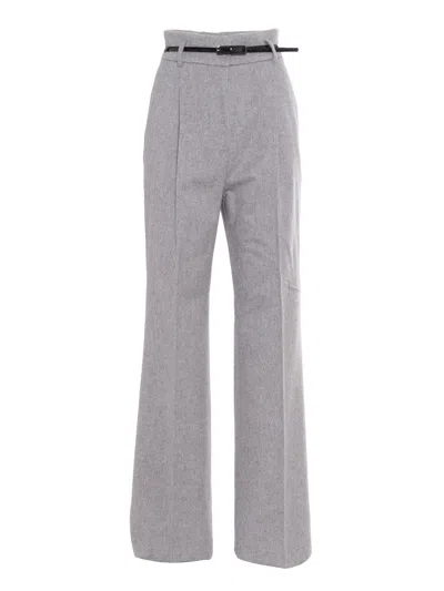 Max Mara Zac Medium Grey Long Trouser In Gray