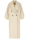 Max Mara Zaffo Double-breasted Cashmere Coat In White