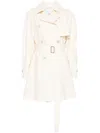 Max Mara Zagara Wool & Silk Short Trench Coat In White