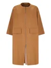 Max Mara Zahira Zip-fastening Coat In Brown