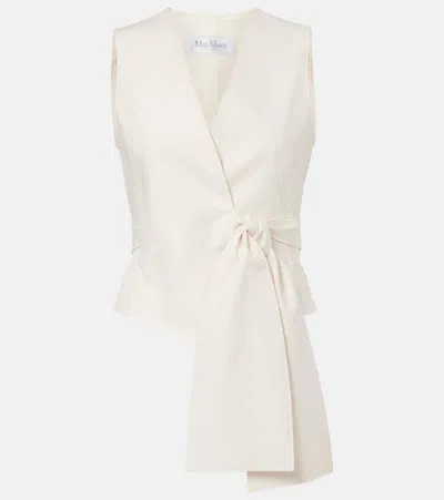 Max Mara Zampa Bow-detail Cotton-blend Vest