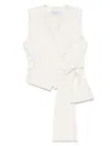 Max Mara Sleeveless V-neck Vest Tie Detail