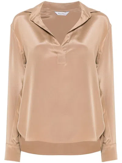 Max Mara Zanzero Blouse In Beige