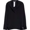 Max Mara Zanzero Silk Crêpe De Chine Top In Black