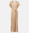 Max Mara Zarelia Fringed Lamé Kaftan In Brown