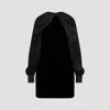 Max Mara Silk Mini Dress With Elegant Cape Detail And Puff Sleeves In Nero