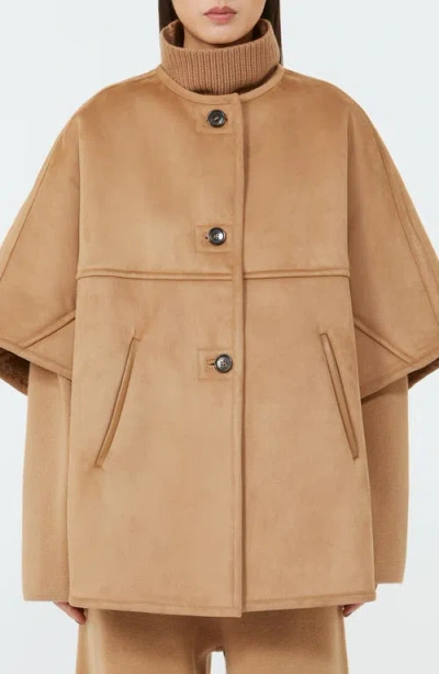 Max Mara Zaza Cape In Brown