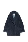 Max Mara Zebra Coat Navy In Blue