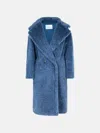 Max Mara Zebra Blue Alpaca Blend Coat In Blue