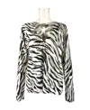 Max Mara Zebra Knitted Cardigan In White