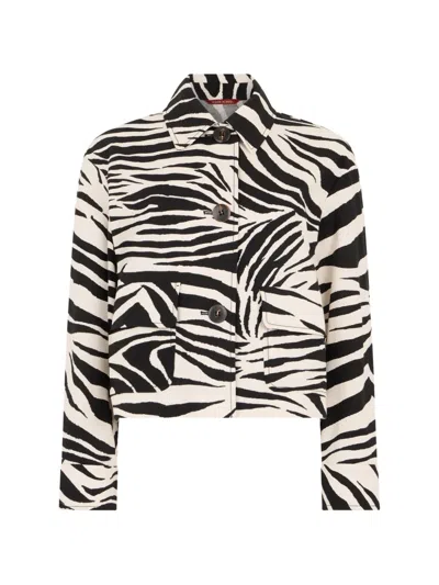 Max Mara Studio Zebra Jacket In Cotton In Black