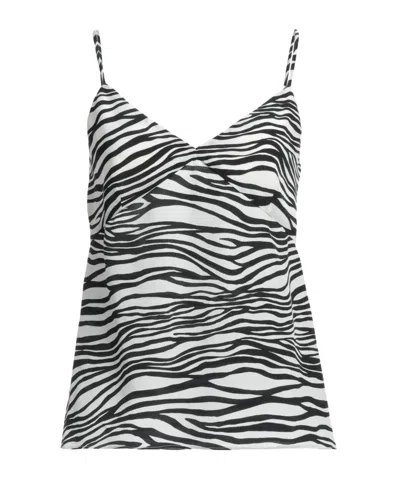 Max Mara Zebra-striped Camisole In Black