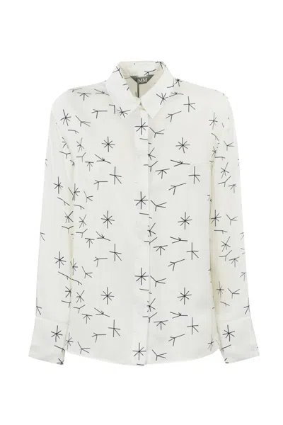 Max Mara Zelig Shirt In Silk Twill In White