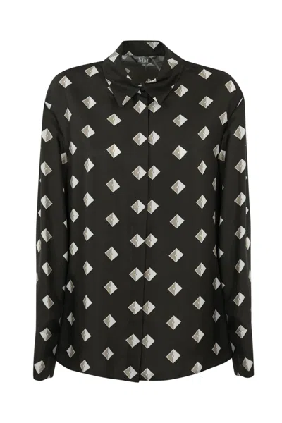 Max Mara Zelig Shirt In Silk Twill In Marrone