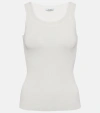 Max Mara Knitted Cashmere Tank Top With Racerback In White