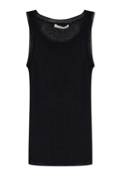 Max Mara Zemira Ribbed Sleeveless Top In Black