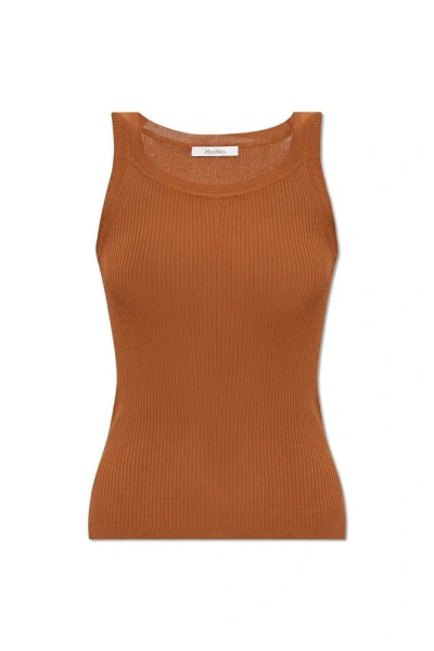 Max Mara Zemira Tank Top In Cuoio