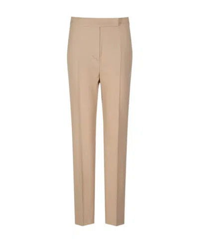Max Mara Zemona Wool Casual Pants In Nude