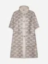 Max Mara Zenica Reversible Monogram-jacquard Coat In Beige